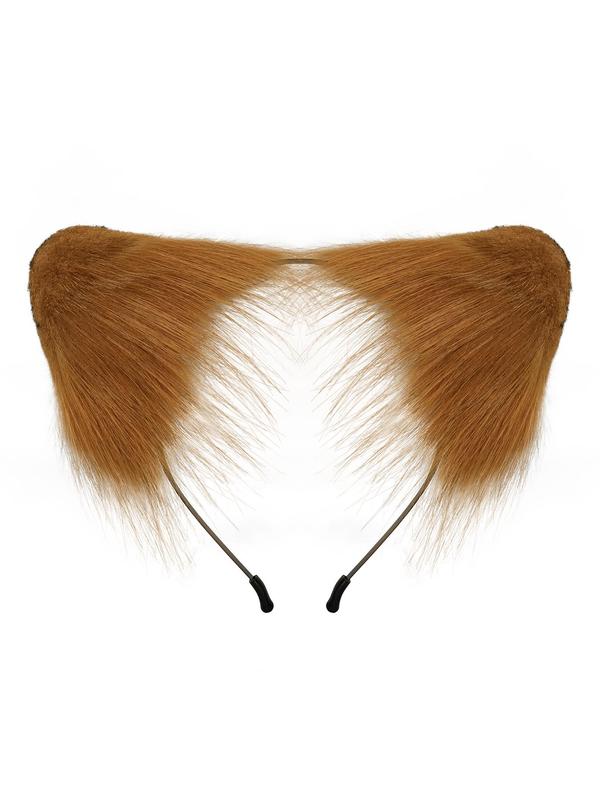 Cute Fluffy Plush Tiger Ear Design Headband & Tail Hair Accessories Set, Cute Hair Accessories for Women & Girls, Fashion Hair Accessories for Party, Daily Cosplay Decor