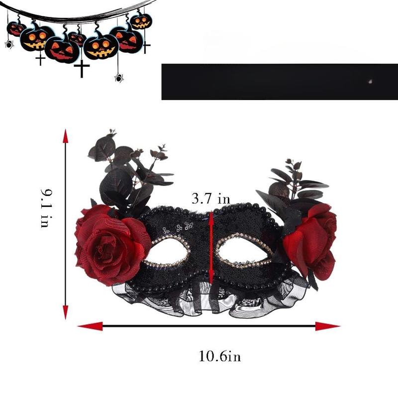 Black flower mask lace masquerade mask, prom party, suitable for women