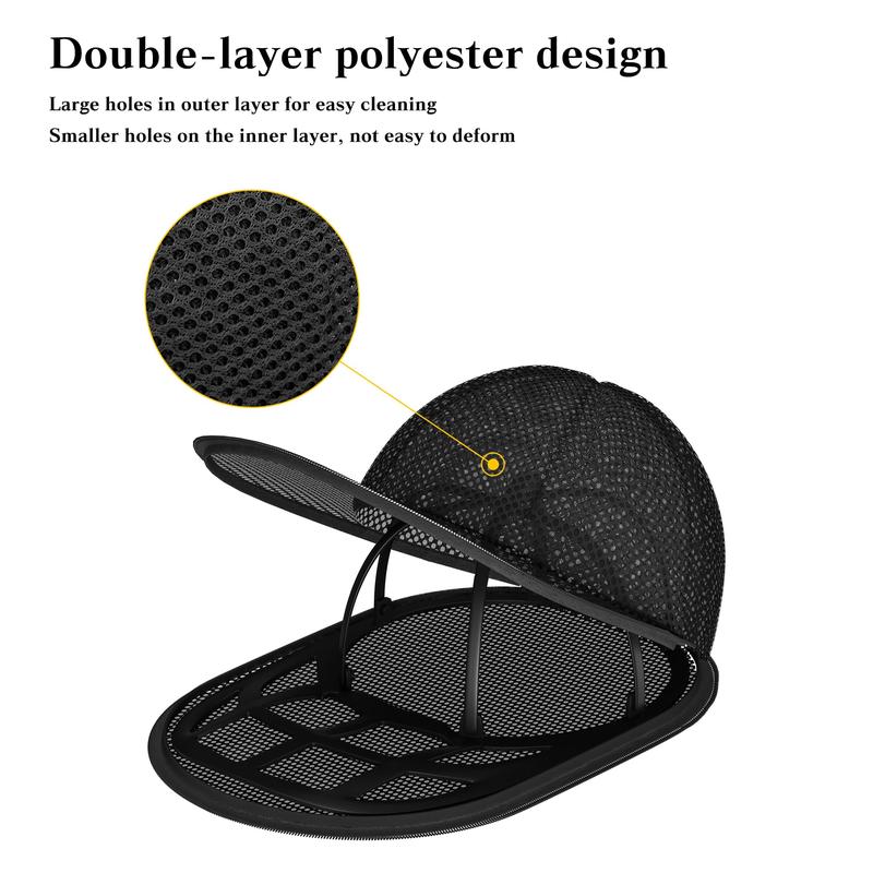 Hat Washer Cage for Baseball Caps, Sturdy Cleaning Protector with Frame Cage and Laundry Bag, Washing Machine Safe Hat Cleaner and Organizer, Suitable for Adult and Kids' Caps - 1-Pack