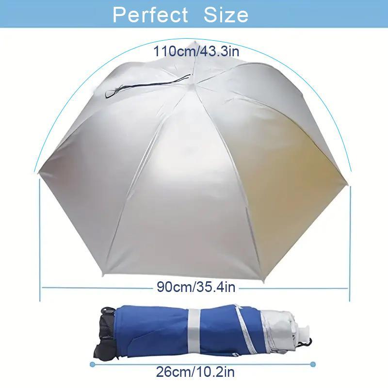 Uv Protection Umbrella Hat, Hands Free Adjustable Umbrella Cap, Sun Protection Folding Umbrella Hat for Fishing, Golf, Camping, Hiking, Beach, and Gardening, Beach Umbrella Summer Umbrella, Fishing Accessories