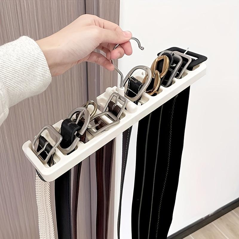 Multifunctional Belt Storage Rack, 1 Count Belt Hanger for Closet, Belt Organizer, 2 in 1 Tie and Belt Holder for Door, Wall, Home Organizer