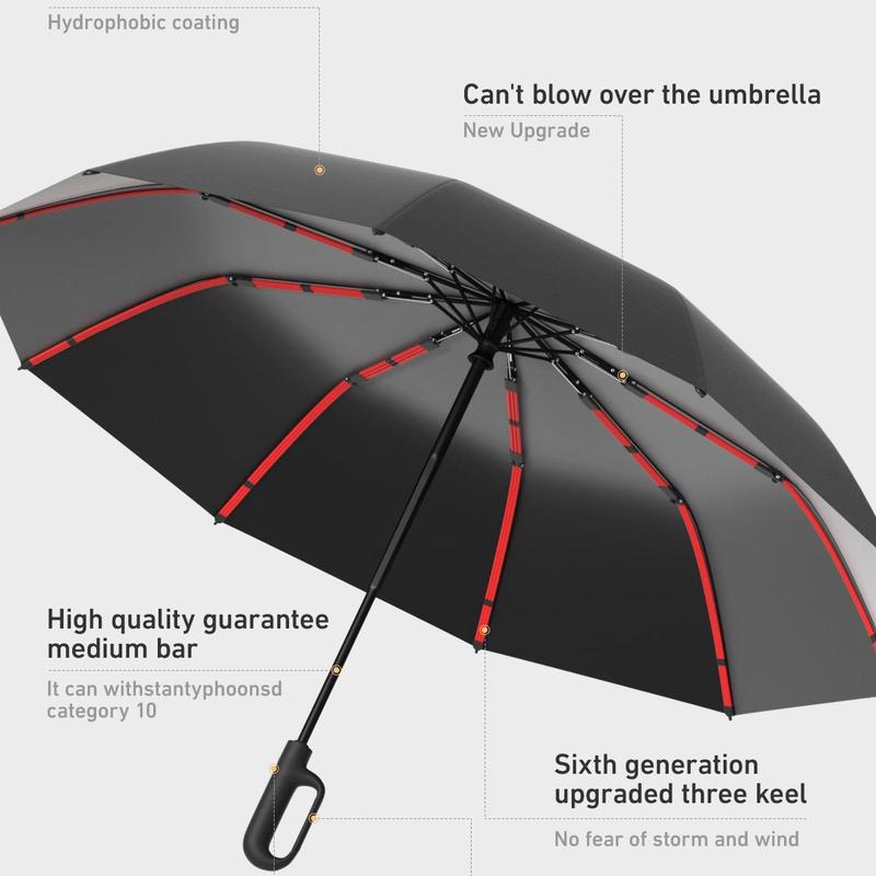 Automatic Folding Umbrella, 1 Count Portable Rainproof Rain Umbrella with Loop Buckle, Windproof & Waterproof Umbrella for Men & Women