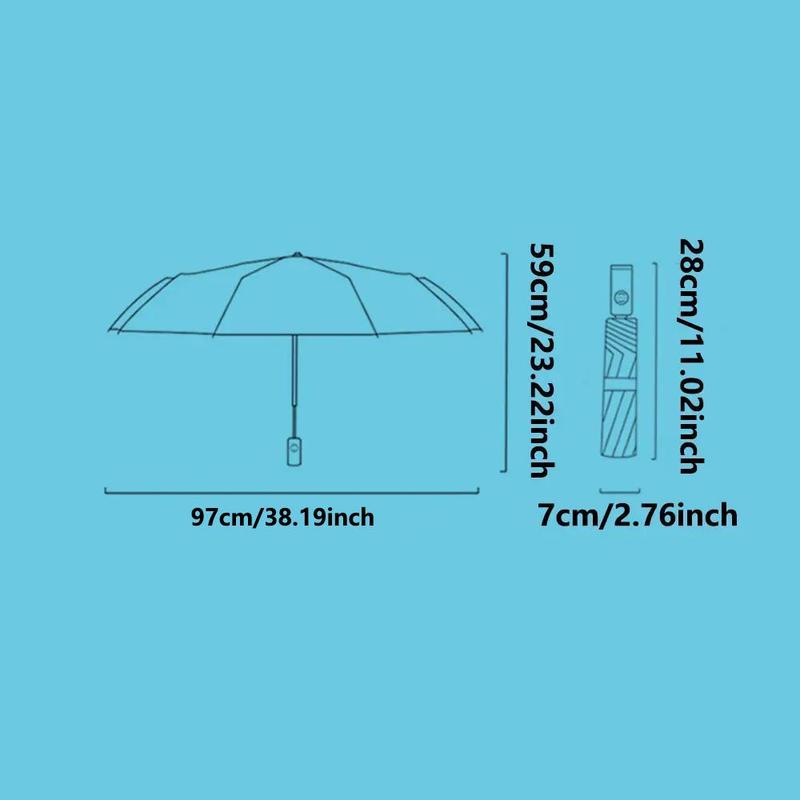 Fashionable Transparent Umbrella, Creative Automatic 3-fold Umbrella, Lightweight & Waterproof Umbrella for All-weather Protection