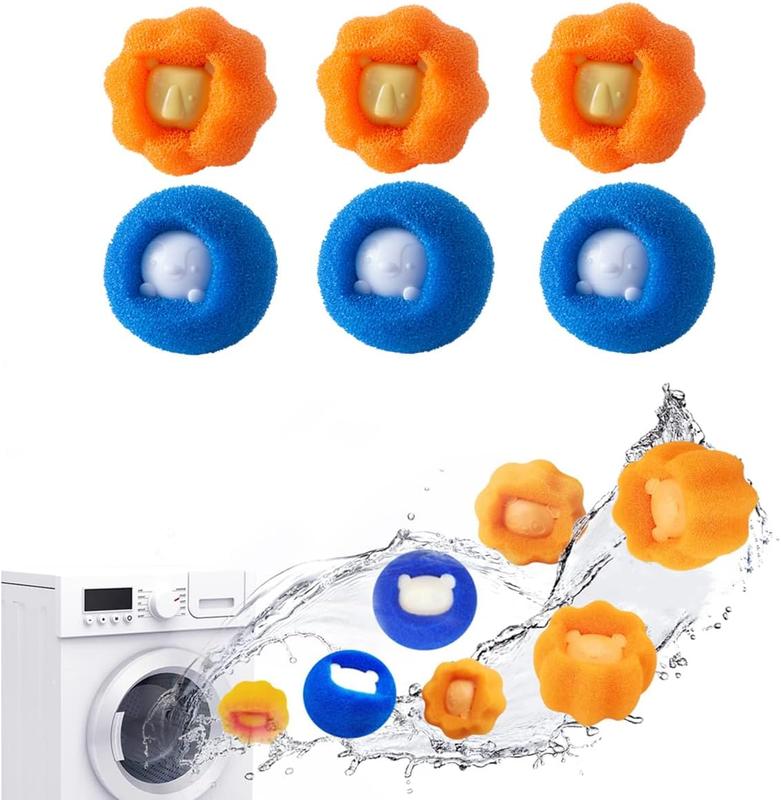 6 PCS Hair Remover for Laundry, Reusable Clothes Hair Catcher Laundry Balls Accessories Pet