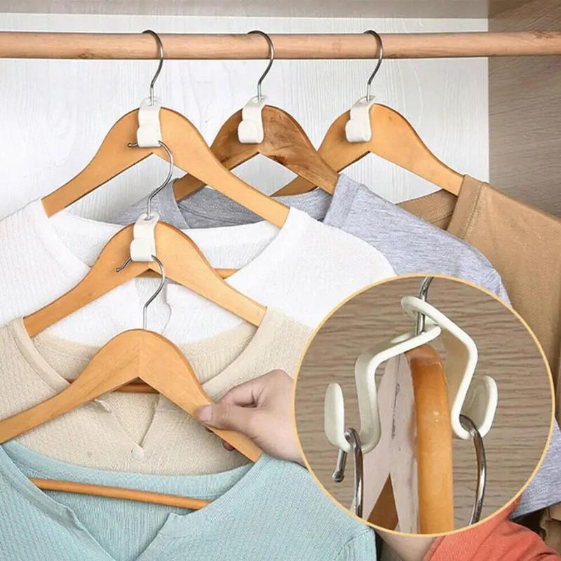 60pcs Solid Color Wardrobe Clothes Hanger Connector Hook, Cascading Hanger Hook, Space Saving Organizer for Closet