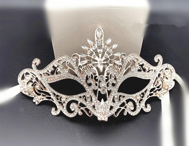 Rhinestone Masquerade Mask Mardi Gras Party New Year Christmas Birthday Masquerade Ball Dance Party Mask Accessories Multicolor