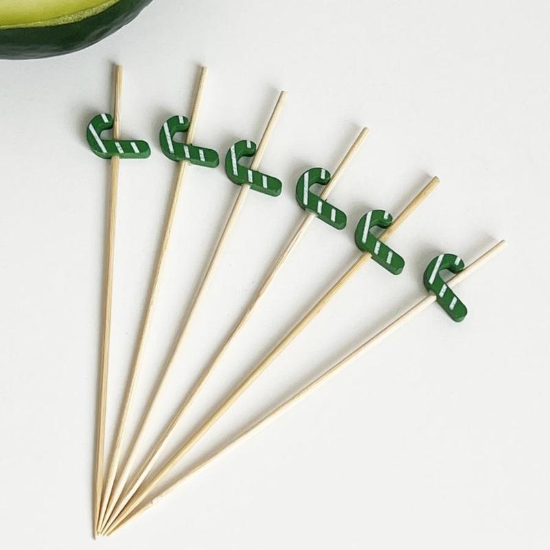 Christmas Themed Bamboo Fruit Picks, 50 100pcs Disposable Tableware for Party, Disposable Tableware Supplies for Home Party