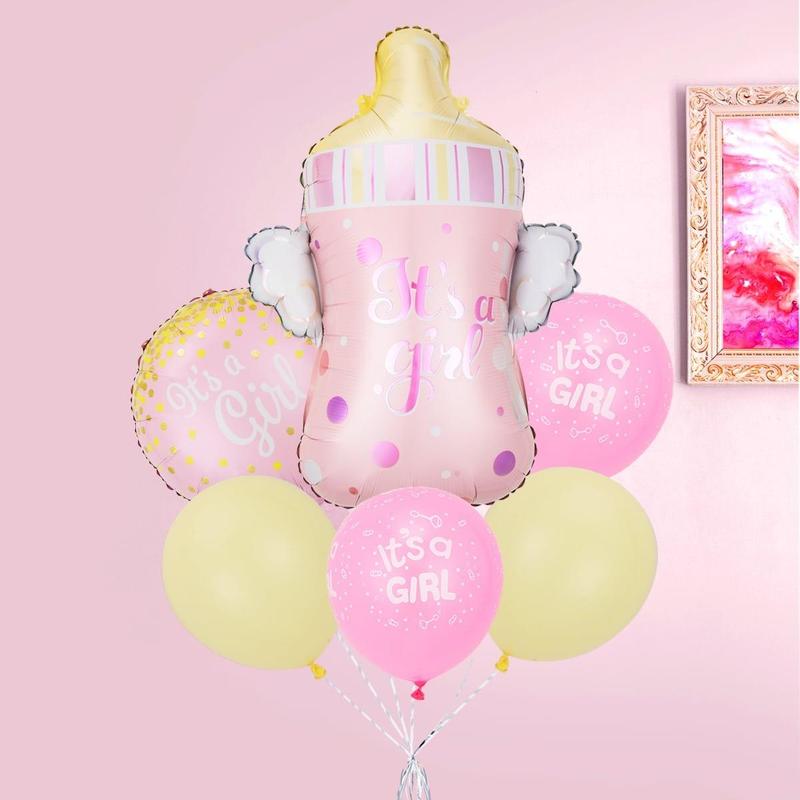 Letter Pattern Baby Bottle Shaped Balloon, 1 Count Feeding Bottle Shaped Balloon For Birthday Valentine's Day Party Decor Supply, Mean Girls Decorations