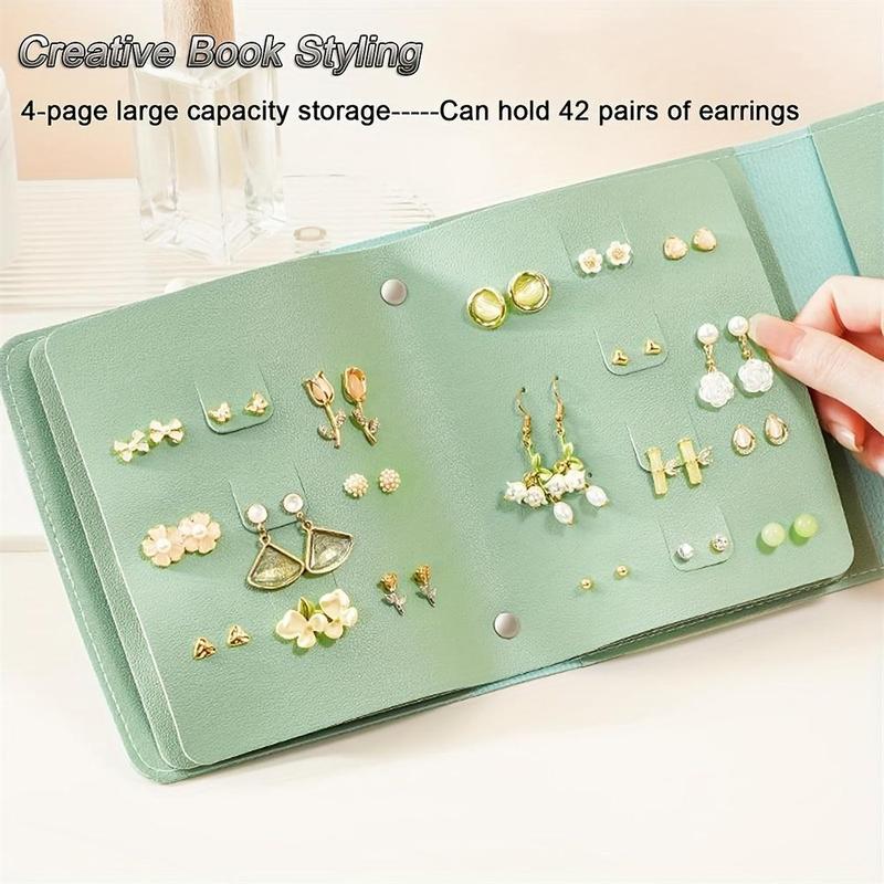 Foldable Book Design Earring Holder, 1 Count Portable Jewelry Bag without Jewelry, Jewelry Display Rack, Earring Storage Organizer