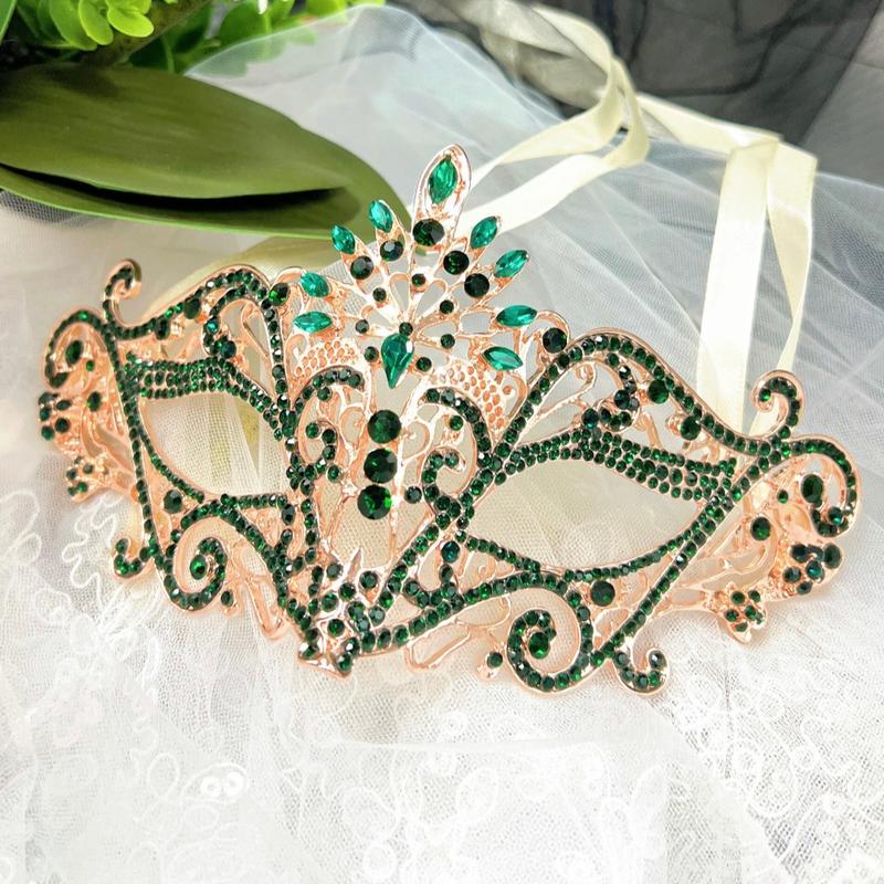 Rhinestone Masquerade Mask Mardi Gras Party New Year Christmas Birthday Masquerade Ball Dance Party Mask Accessories Multicolor