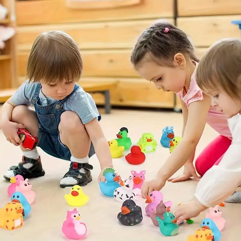 25 PCS Colorful Rubber Duck Toys Children's Party Gift Party Small Gift Halloween Gift