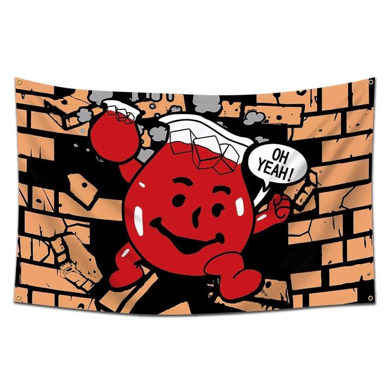 Kool Aid Man Meme Funny Flag 3x5Ft Cool Flags Banner For Man Cave Bedroom Frat College Dorm Room Decor Polyester