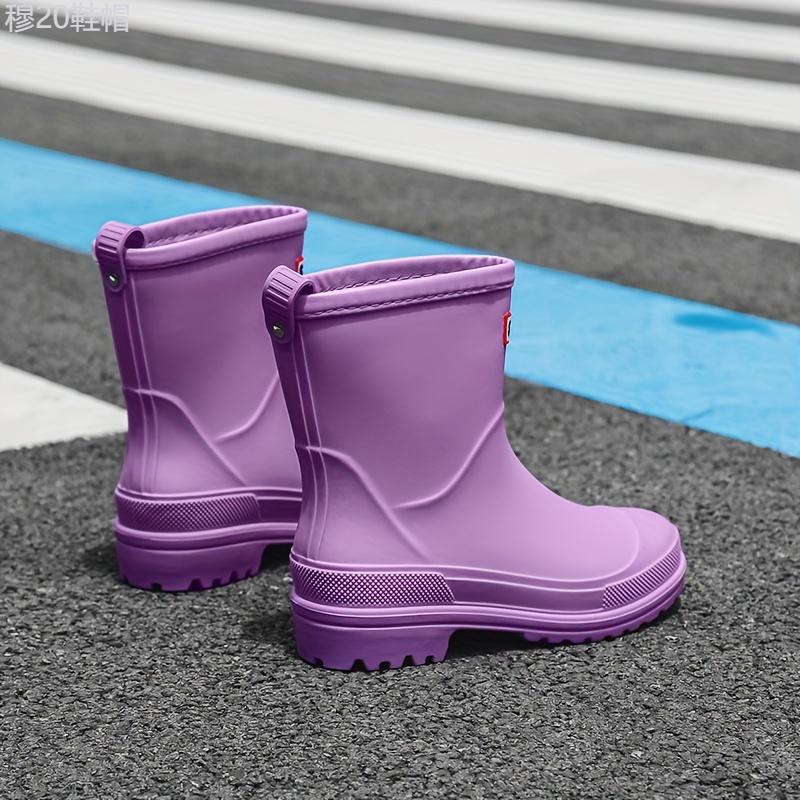 Fashion Solid Color Waterproof And Non-slip Rain Boots, Comfortable Medium Tube Rain Boots, Women's Footwear