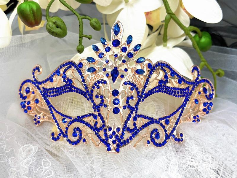 Rhinestone Masquerade Mask Mardi Gras Party New Year Christmas Birthday Masquerade Ball Dance Party Mask Accessories Multicolor