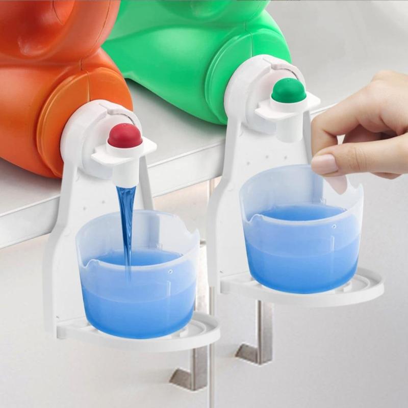 Laundry Detergent Cup Holder, 1 Count Foldable Detergent Drip Catcher, Durable Leak-proof Laundry Detergent Cup Holder, Household Essentials, Storage Organizer, Bathroom Gadgets