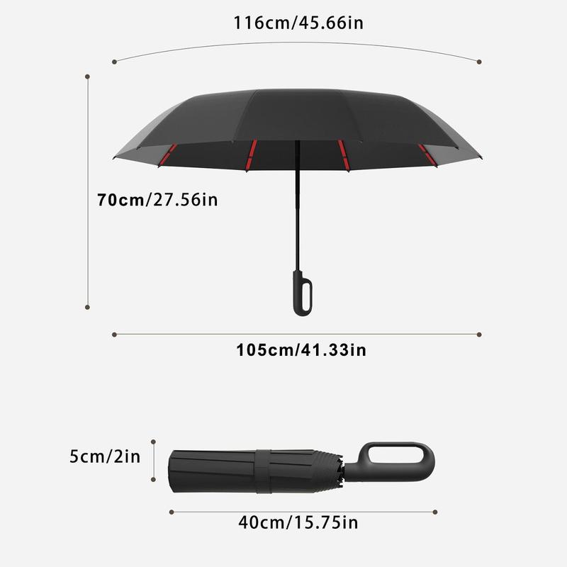 Automatic Folding Umbrella, 1 Count Portable Rainproof Rain Umbrella with Loop Buckle, Windproof & Waterproof Umbrella for Men & Women