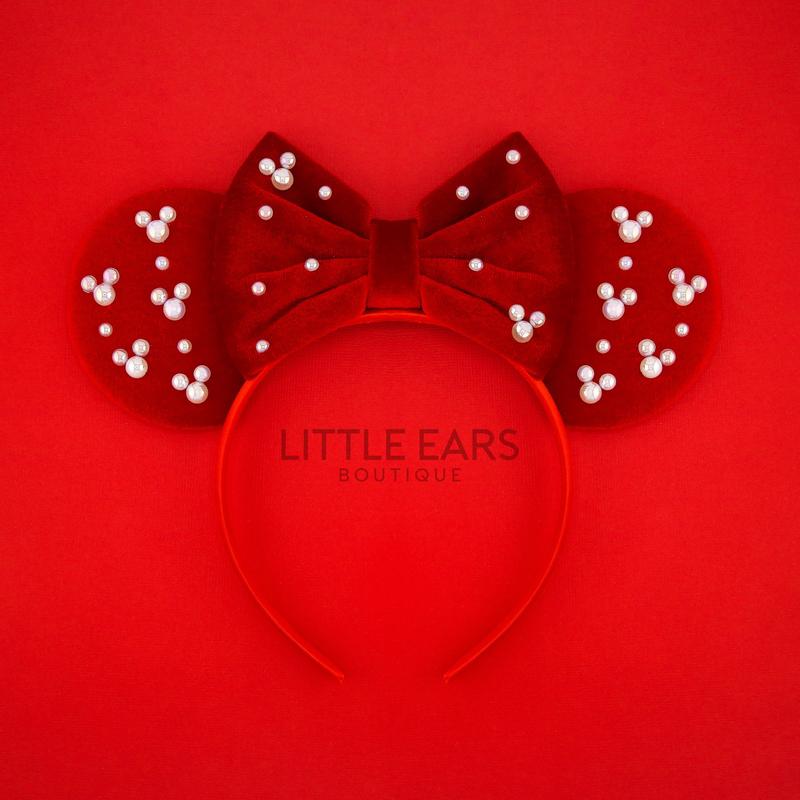 Red Pearls Mickey Ears