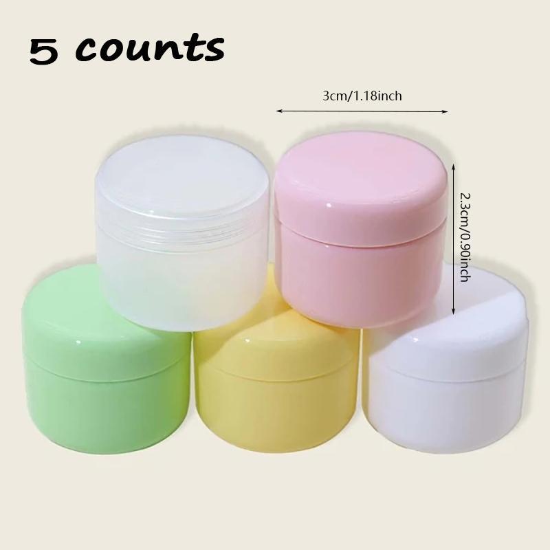 5pcs Empty Travel Cosmetic Jar, Makeup Container Bottle, Travel Makeup Face Cream Lotion Storage Box