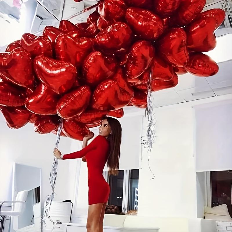 Heart Shaped Foil Balloon, 25 50pcs Romantic Balloon for Birthday Wedding Anniversary Proposal Engagement Decor, Party Decor Supplies