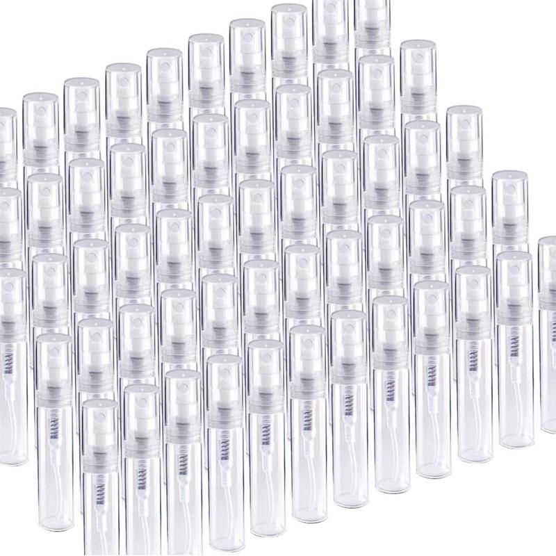 60 Pack 3ml Mini Clear Plastic Spray Bottle Empty Cute Perfume Atomizer for Cleaning, Travel, Essential Oils, Perfume.