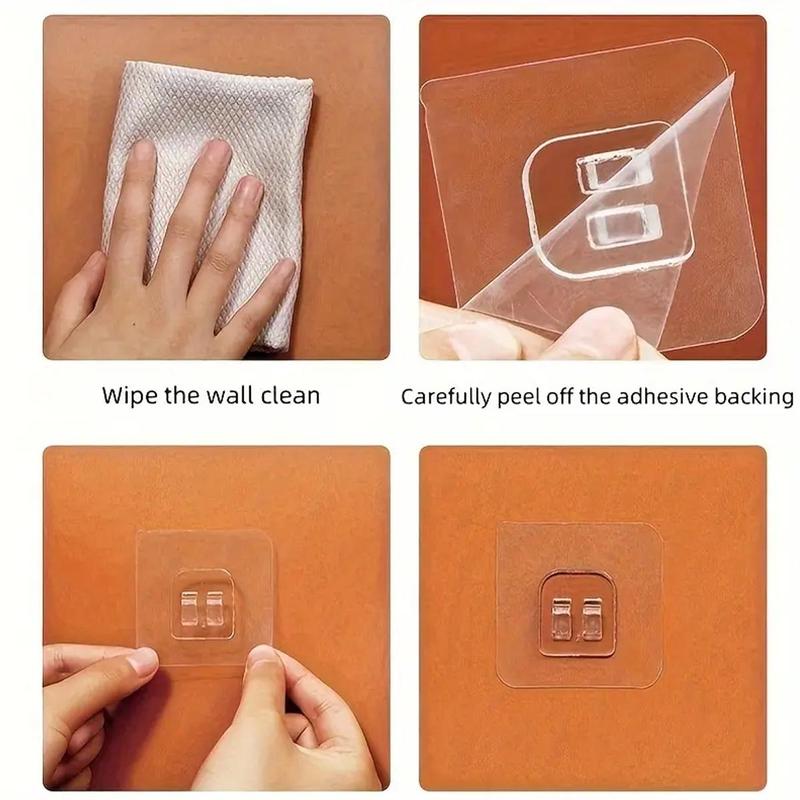 Clear Adhesive Hook, 10 20pcs Wall Mounted Sticky Hook, Self-adhesive Hook, Multi-purpose Adhesive Wall Hook for Home Kitchen Bathroom