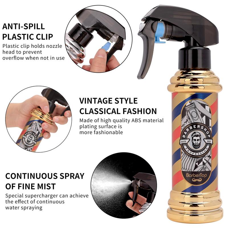 Vintage Striped Pattern Hair Spray Bottle, 2 Counts Portable Refillable Mist Bottle, Hair Styling Tool for Salon & Barber Shop