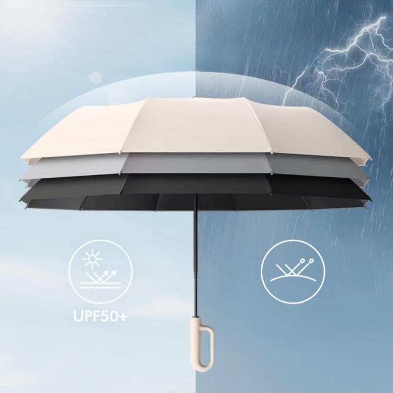 Automatic Folding Umbrella, 1 Count Portable Rainproof Rain Umbrella with Loop Buckle, Windproof & Waterproof Umbrella for Men & Women