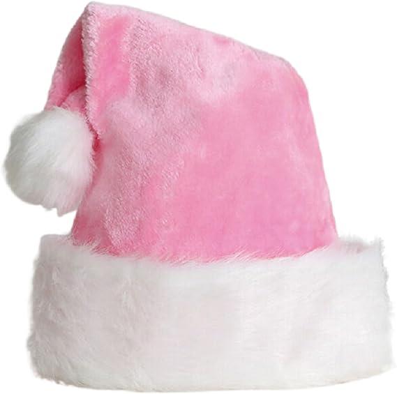 Santa Hat for Kids Christmas Hats, Plush Xmas Party Hat Luxury Santa Claus Hat, Velvet Classic Fur Santa Outfit