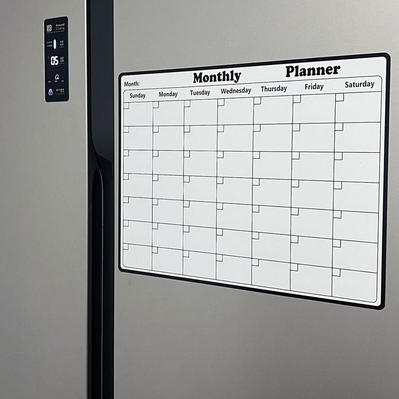 Dry Erase Fridge Magnetic Calendar, 1 Count Magnetic Monthly Planner, Magnetic Dry Erase Calendar, Kitchen Decor, Monthly Planner for Refrigerator