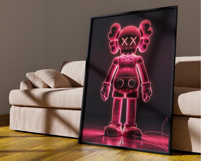 Hypebeast Neon Poster,set of 3,Printable Neon KAWS,Graffiti Poster,Hypebeast Toys,Hypebeast Sneaker, Sneaker Prints Decor Room Glossy Wall