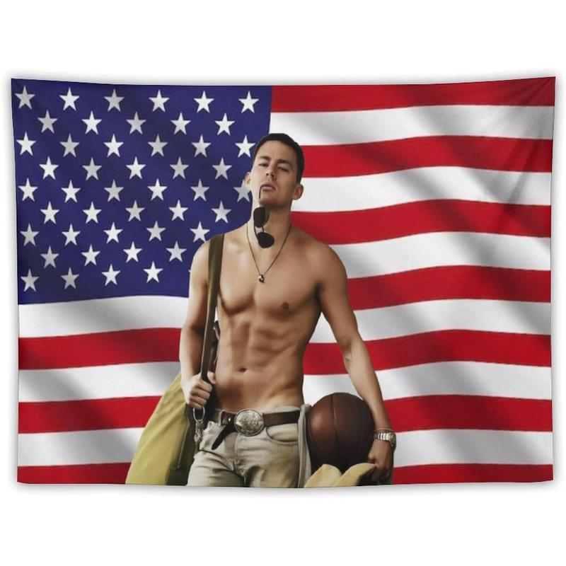 Channing Star Tatum Funny Flag Tapestry Poster Wall Hanging Art Suitable for Room Bedroom Living Room Dormitory Wall Outdoor Garden Decoration Aesthetic Merch30 x40