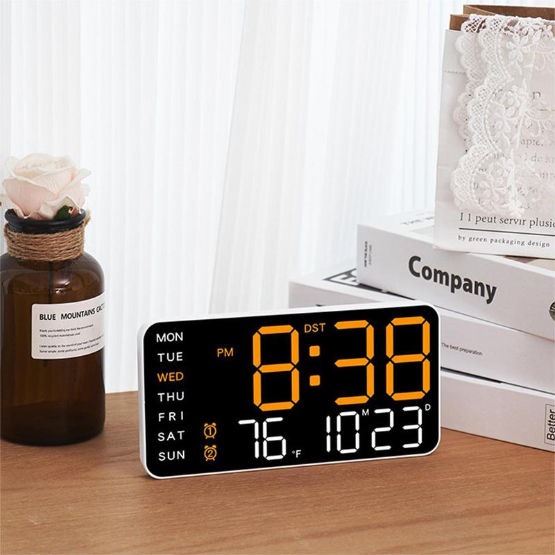 Unframed Digital Alarm Clock, 1 Count Battery Powered Multifunctional LED Clock without Battery, Room Accessories, Home Decor Supplies for Living Room & Bedroom