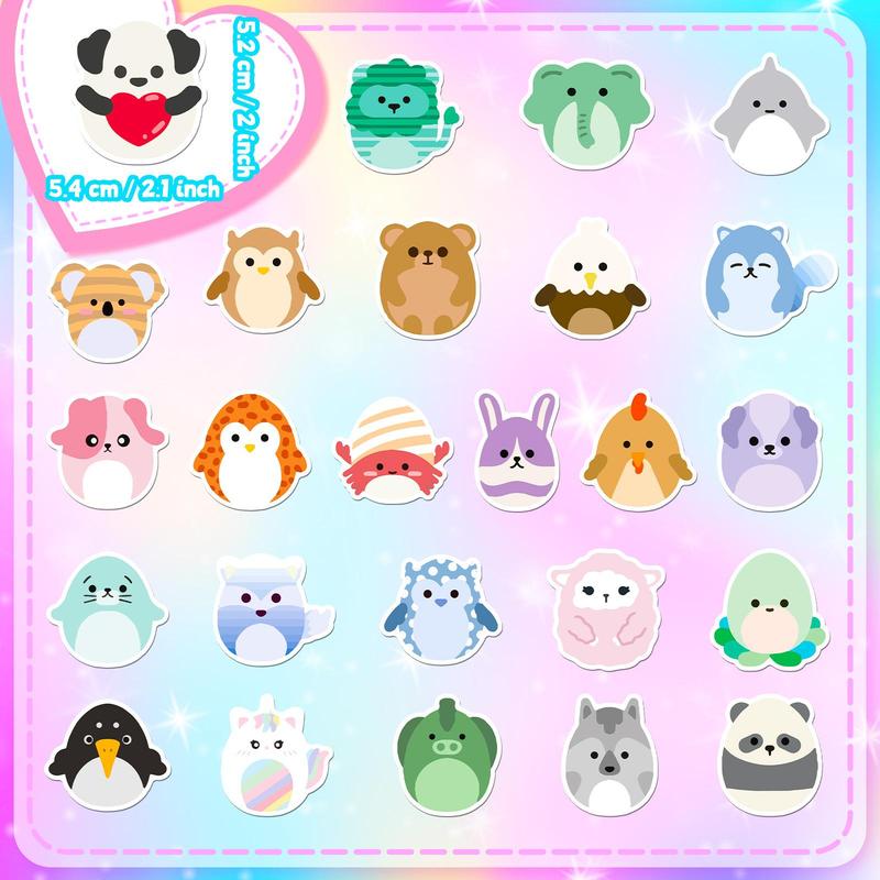 50pcs Cartoon Animal Pattern Decorative Sticker, Creative Waterproof Sticker For DIY Scrapbook Laptop Luggage Decoration