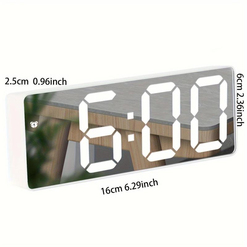 Led Mirror Alarm Clock, 1 Count Modern Exquisite Sound Control Battery Powered Digital Clock, Desktop Electronic Clock for Bedroom Office Home Decor(without Battery)