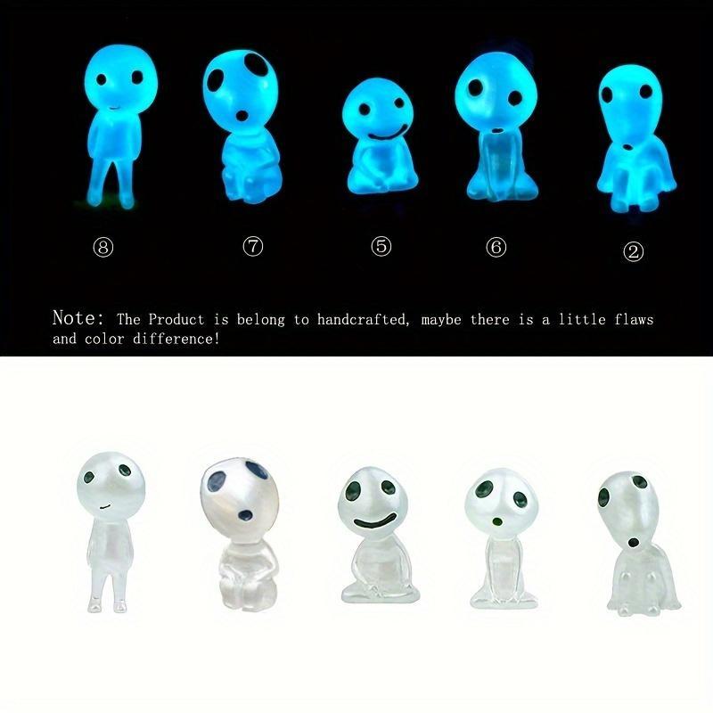 Luminous Ghost Elf Miniature Ornament, 10pcs set Glow in The Dark Mini Ghost Elf Decoration, DIY Mini Toy for Micro Landscape Home Decoration, Glow in The Dark Toy, Christmas, Christmas Gift