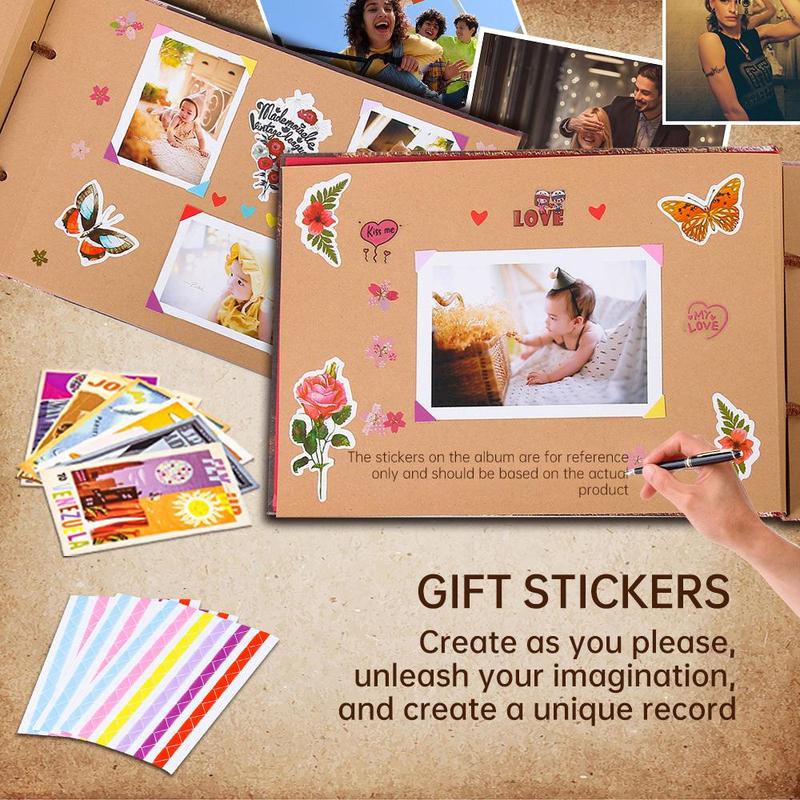 Retro Adventure Photo Album, 1 Set Sticky Creative Handmade Souvenir Album With Accessories & Packaging Box, DIY Creative Photo Album For Home Use, for 3D Baby Photo, Fall Gift, Christmas Gifts