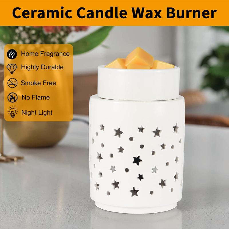 Ceramic Wax Melt Warmer, Wax Warmer,2-in-1 Electric Wax Melter and Fragrance Warmer for Scented Wax Burner as Gifts for Mom Grandma Women…