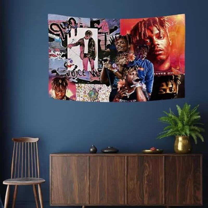 Juic Wrld Album Flag Tapestry Rapper Music Singer Tapestry 3x5 Feet Funny Poster for College Party Room Indoor and Outdoor Decor, Large