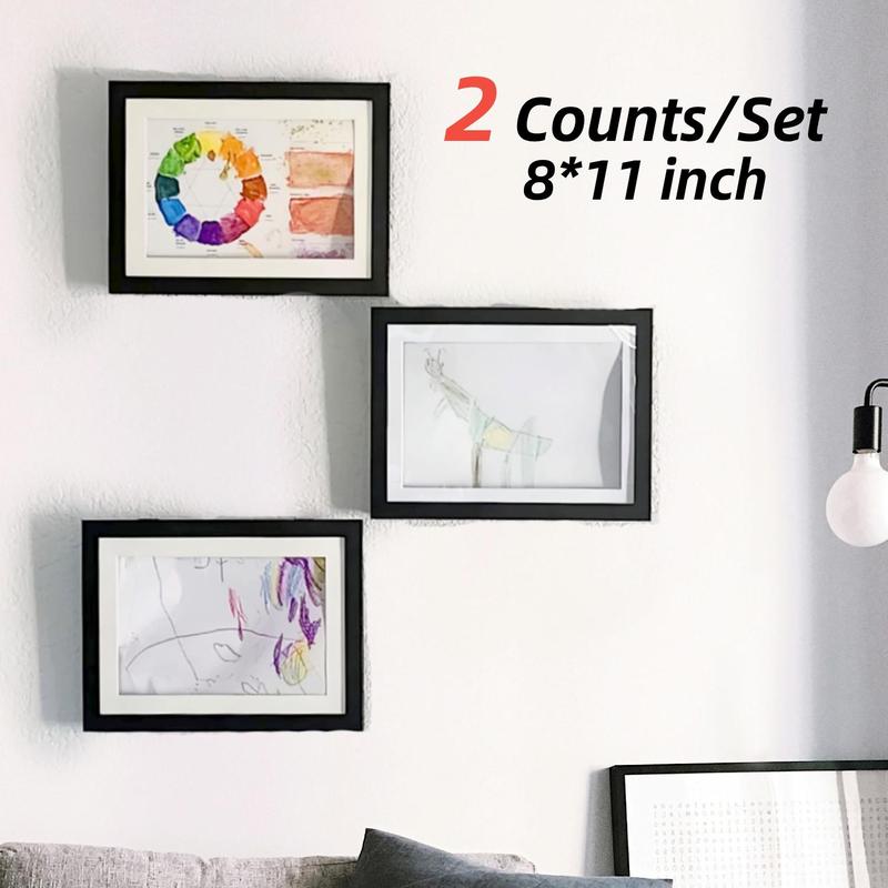 Art Frame, 2 Counts set A4 Front Open Picture Frame, Wooden Wall-mounted Frame, Modern Home Transparent Frame, Flip Wooden Magnetic Frame