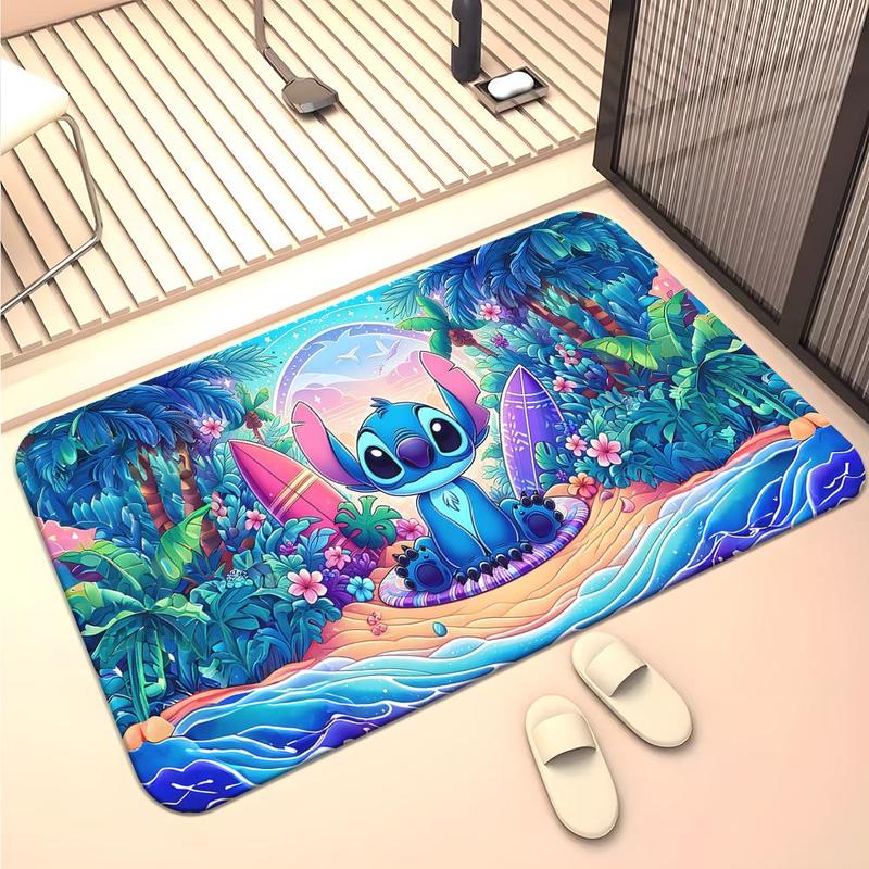 Cartoon Pattern Bathroom Mat, Non-slip Soft Floor Mat, Rectangle Home Decorative Carpet for Home Living Room Bedroom Kitchen Bathroom