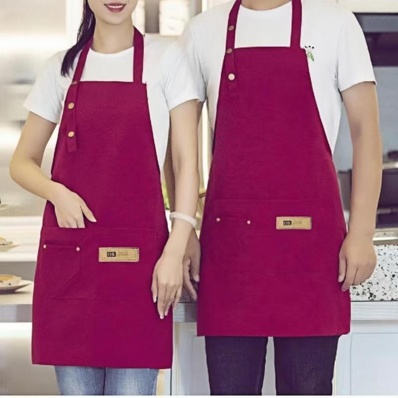 Adjustable Size Waterproof & Oil-proof Apron, 1 Count Kitchen Cooking Apron, Durable Apron for Barbecue, Cafe, Beauty Shop, Restaurant