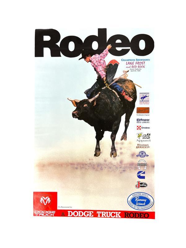 Lane Frost Vs Red Rock Poster | Vintage F.1 A1 A2 A3 A4 Poster Print | Wall Art