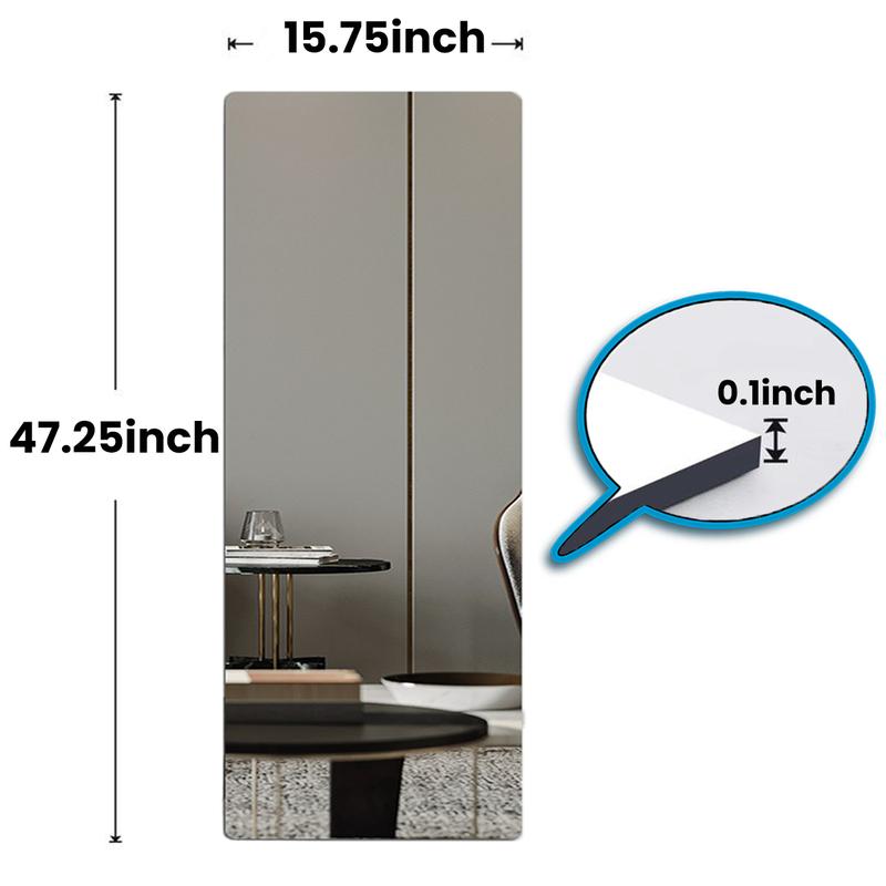 Unbreakable Acrylic Soft Full Length Mirror High Definition Mirror,  Living Room, Bed Room, Bath Room, Home Gym, Decor (47.25*15.75inches)