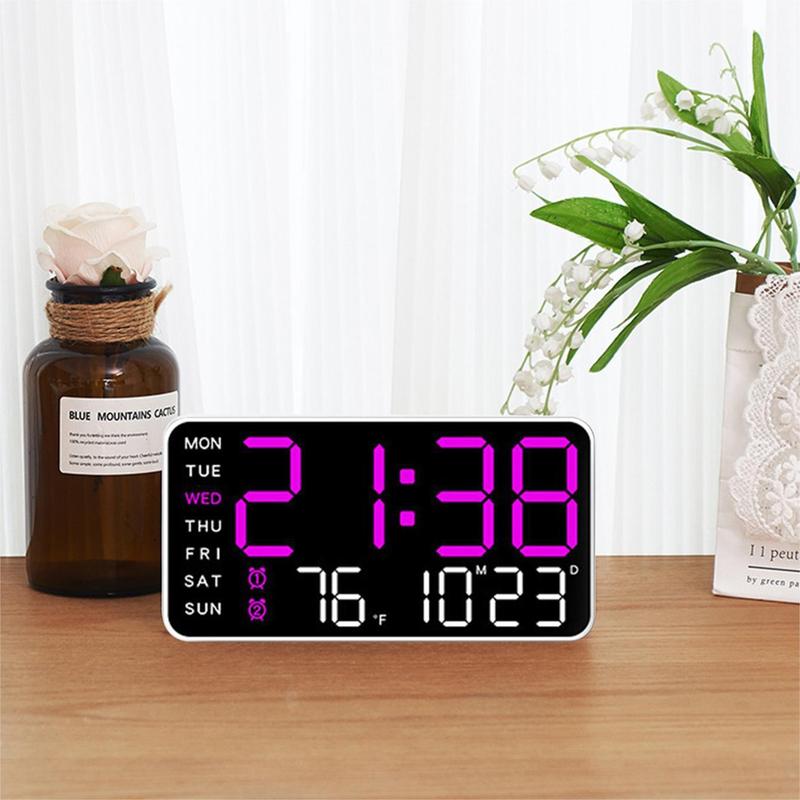 Unframed Digital Alarm Clock, 1 Count Battery Powered Multifunctional LED Clock without Battery, Room Accessories, Home Decor Supplies for Living Room & Bedroom