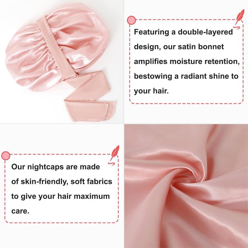 Solid Color Satin Sleeping Bonnet, 1 Count Soft Comfortable Sleeping Bonnet, Hair Styling Accessories for Women & Girls, Christmas Gift