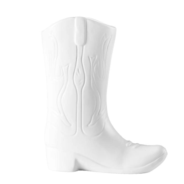 Urban Shop White Ceramic Cowboy Boot Vase, 8.75 Tall