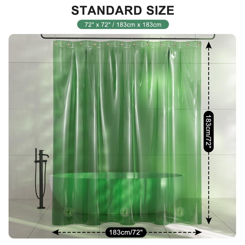 AmazerBath 8G Shower Curtain Liner, 100% EVA Soft Plastic Shower Curtain, Waterproof Luxury Shower Curtain for Bathroom Decor