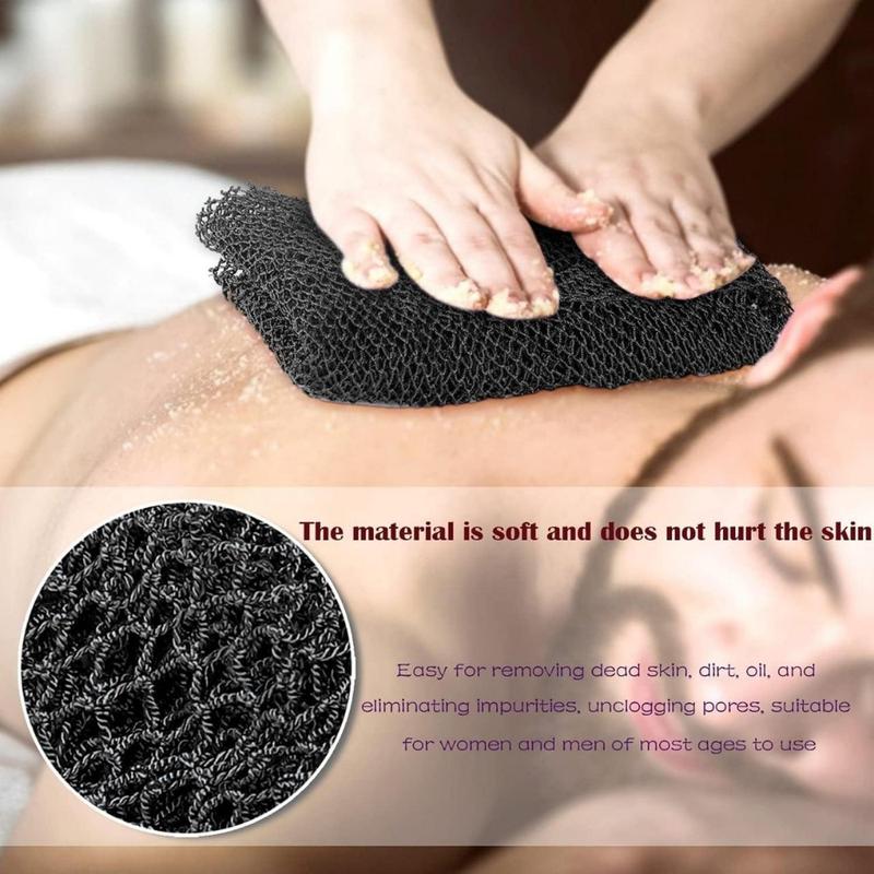 African Net Long Bath Net Sponge,Bathing Body Exfoliating Shower Body Back Scrubber Skin Smoother,Stretch Length to 66 INCH (Black)(Creative Life Pavilion) Accessories