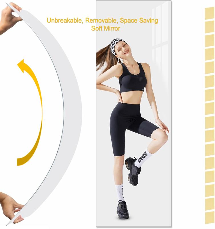 Unbreakable Acrylic Soft Full Length Mirror High Definition Mirror,  Living Room, Bed Room, Bath Room, Home Gym, Decor (47.25*15.75inches)