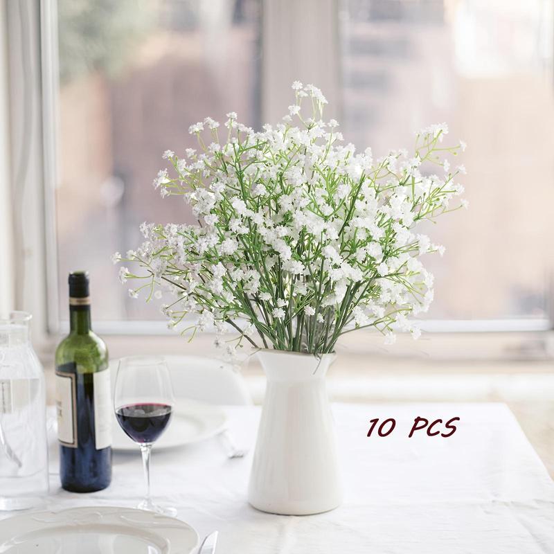 Baby's Breath Artificial Flower without Vase, 10 20pcs Faux Flower Bouquet, Decorative Flowers for Home Party Wedding Anniversary Festival